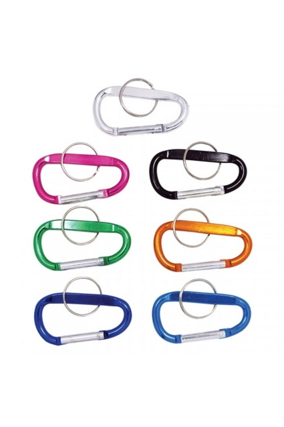 Colored Aluminum Carabiner Keychain Spring Clip Small - 8 Pack