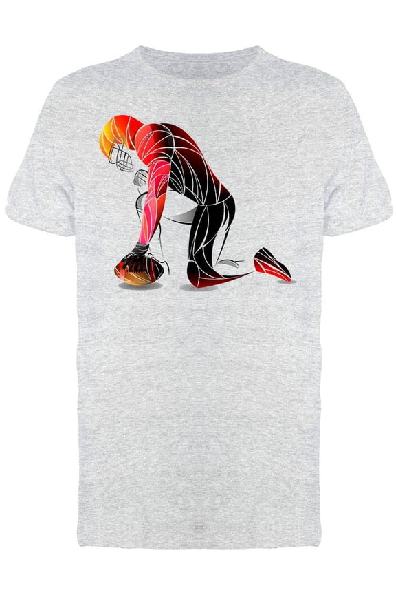 Colored American Football Player T-Shirt Men -Image by Shutterstock, Male Small