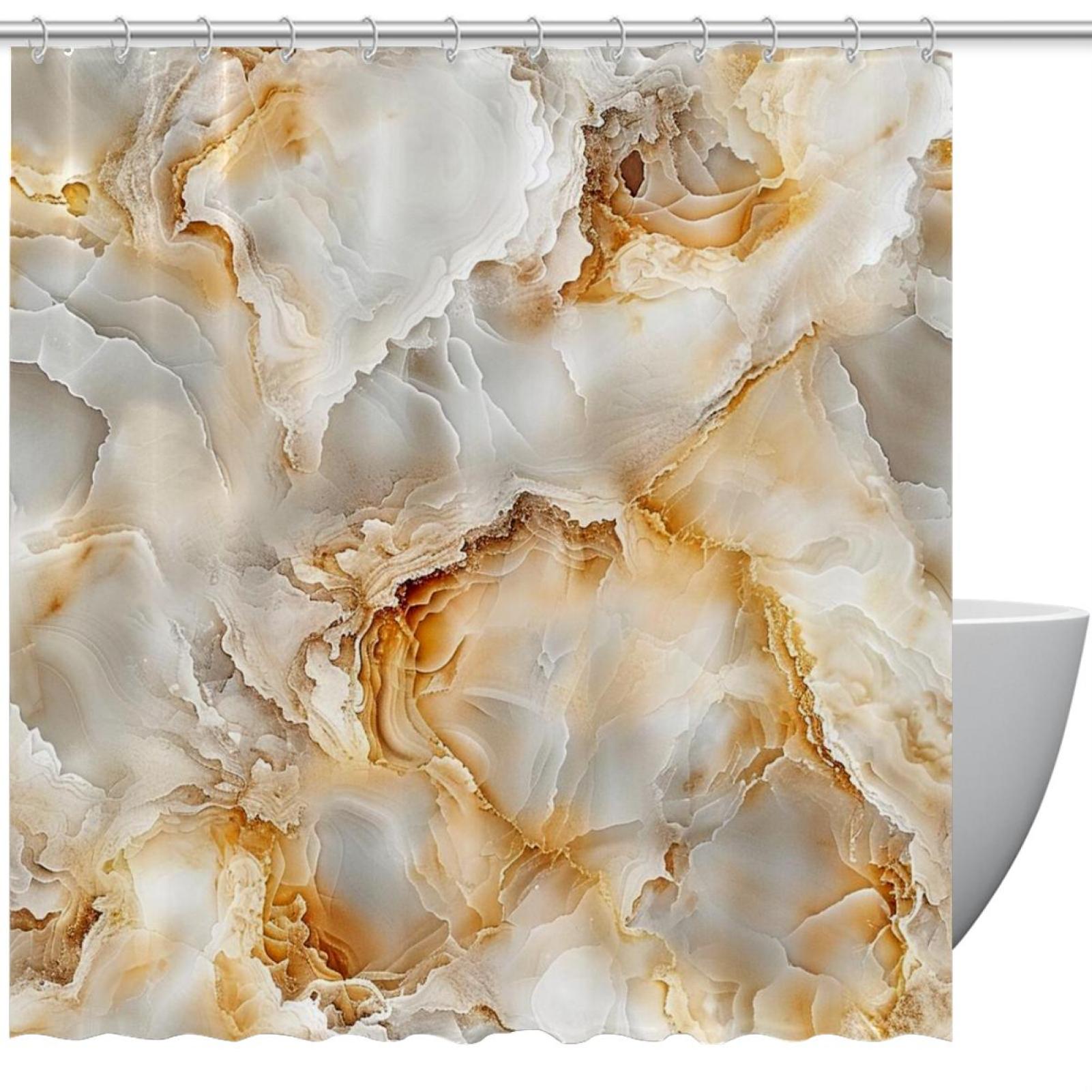 Colored Art Marble Shower Curtain for Bathroom, Aesthetics Patterns