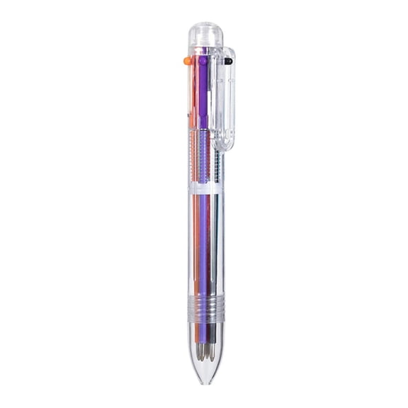 Colored Ballpoint Pen 6 Color-in-One 0.5mm Pen Nib Refillable with Pocket Clip