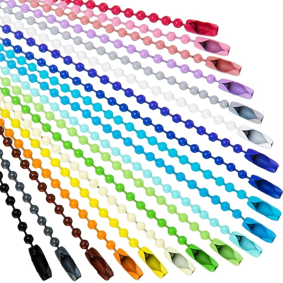 Colored Bead Keychain Metal Hanging Chains Necklace Connector for Hanging Ornament Jewelry Tag(200 Pieces)