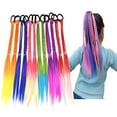thumbnail image 1 of Colored Braids Hair Extensions with Rubber Bands Rainbow Braided Synthetic Hairpieces Ponytail Hair Accessories for Women Kids Girls Party Highlights Cosplay Dress Up (12PCS A Style), 1 of 8