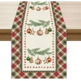 thumbnail image 1 of Colored Buffalo Plaid Tree Christmas Winter Xmas Cloth Table Runner Burlap Table Decoration for Home Kitchen Dining Dinner Indoor Holiday Farmhouse Decor 13.8x108 Inch, 1 of 6