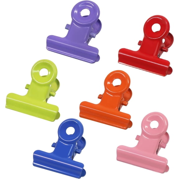 Colored Bulldog Paper Clips, 30 Pack Small 0.87 Inch Metal Mini Binder Clips Money Clamps for Tags Bags, Shops, Office and Home Kitchen