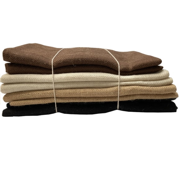 Colored Burlap Bundles-BurntSienna-Natural-White-Yellow,