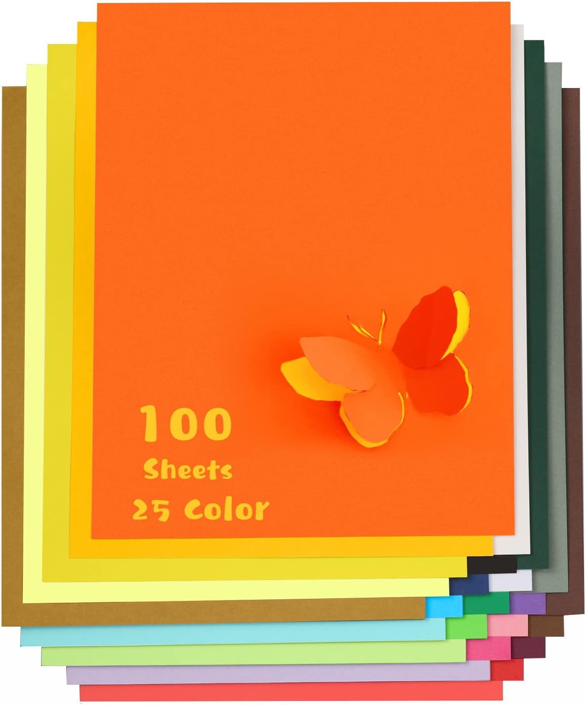 Colored Cardstock 100 sheets, 8.5” x 11” Cardstock Paper - 25 Assorted Colors, 180 GSM Card Stock Printer Paper Scrapbooking Supplies for Diy Crafts, Scrapbooking, Card Making