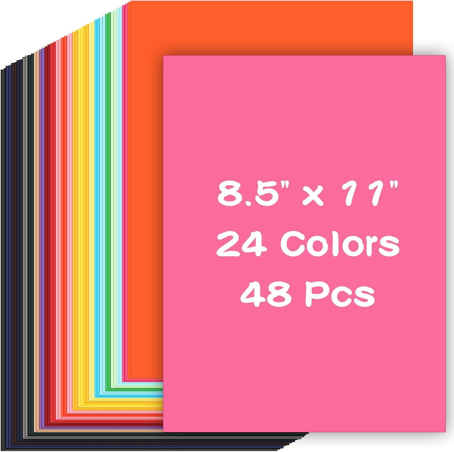 Colored Cardstock 48 Sheets, Assorted Colors A4 Size Cardstock Paper 8.