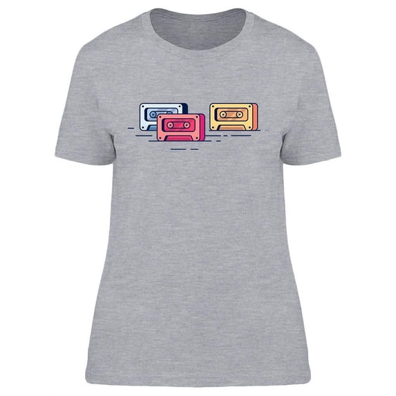 Colored Cassettes T-Shirt Women -Image by Shutterstock, Female Medium
