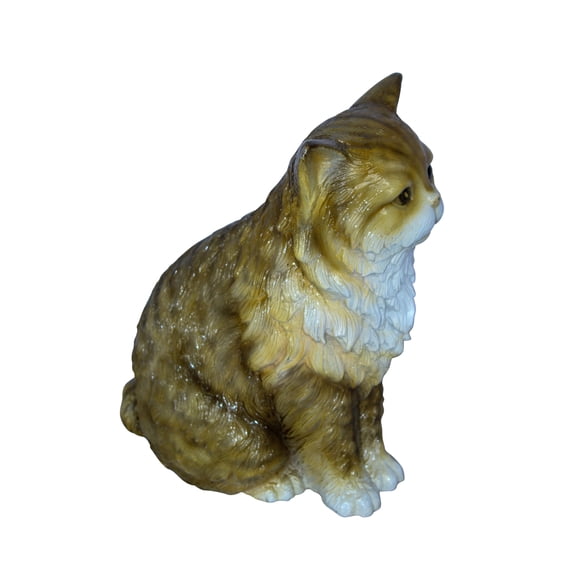 Nifao Colored Cat Sitting Bronze Statue, Charming for Cat Lovers – Home Decor Sculpture, 12"L x 10"W x 14"H