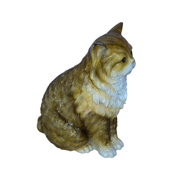 Nifao Colored Cat Sitting Bronze Statue, Charming for Cat Lovers – Home Decor Sculpture, 12"L x 10"W x 14"H