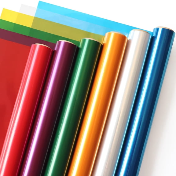 Colored Cellophane Wrap Roll, 6 Colors 34 In X 16.4 Ft, Gift Basket and Craft Wrapping
