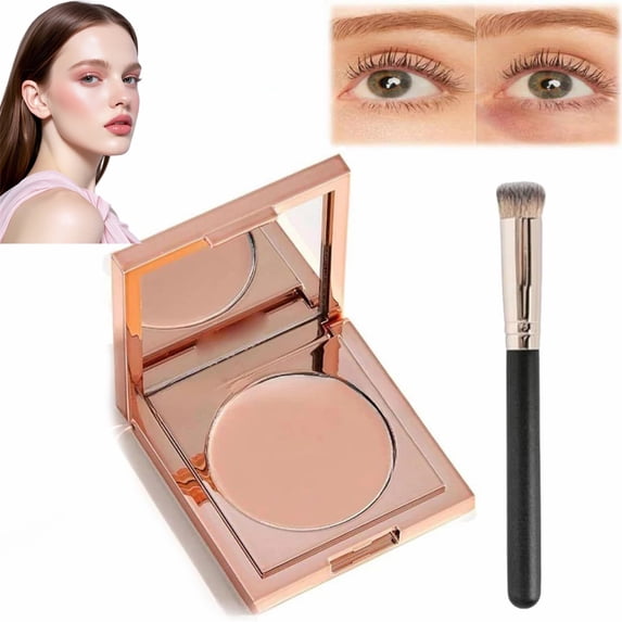 Colored Clay CC Undereye Corrector, Hydrating Concealer with Brush for Dark Circles Blemishes Mature Skin.(light skin tone)