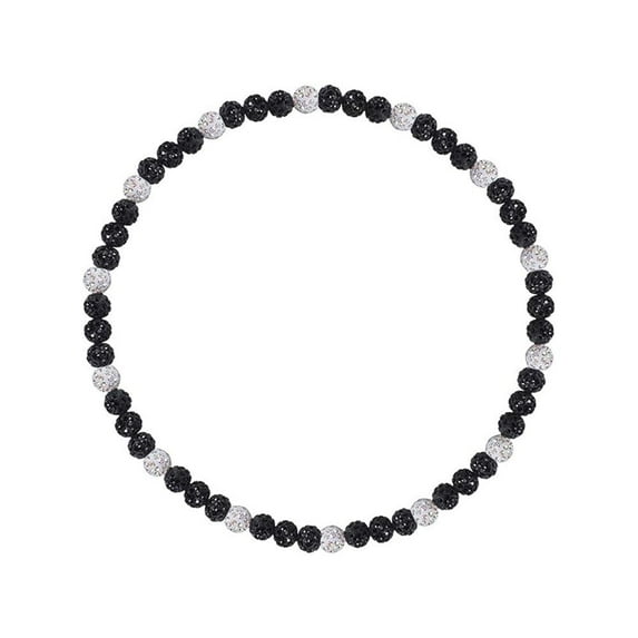 Colored Clay Disco Ball Necklace Elastic Rope Necklace Costume Accessories Gift/ U8Y7