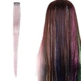 thumbnail image 1 of Colored Clip in Hair Extensions - Mixed Colors Straight Synthetic Fiber, Heat Friendly Hair Pieces, Easy-to-Apply Hair Extensions for Length Volume and Style, Multi-Tonal Fashion Hair Accessory, 1 of 9