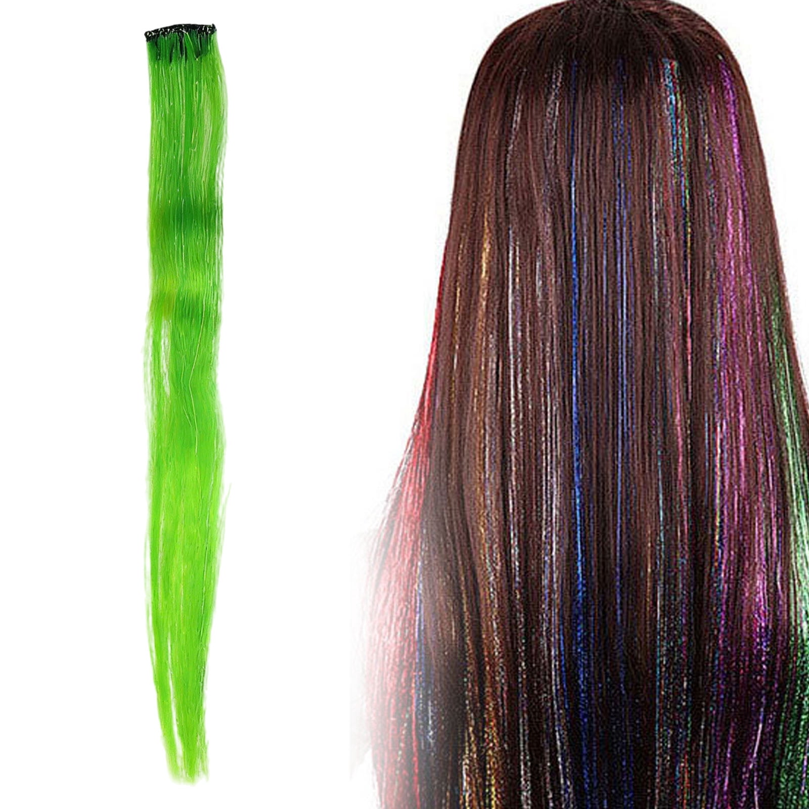 Colored Clip in Hair Extensions - Mixed Colors Straight Synthetic Fiber ...