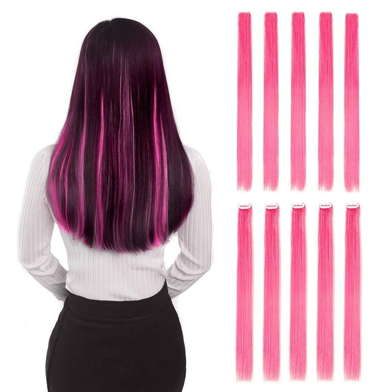 Best pink clip in hair extensions store