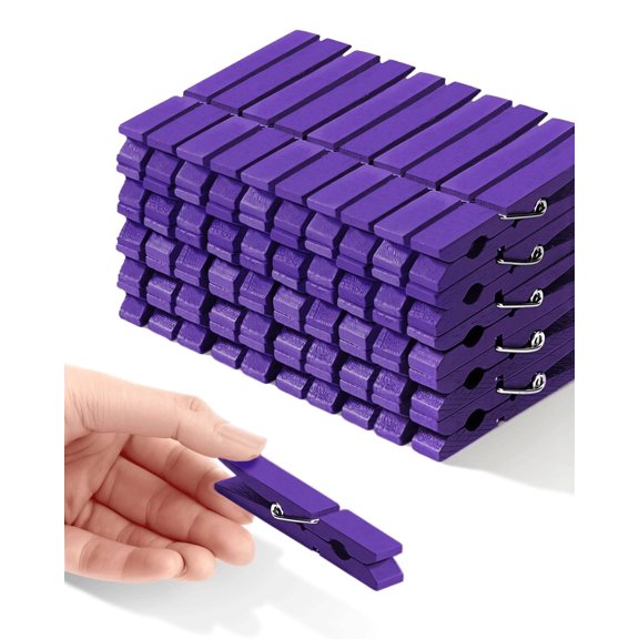 Colored Clothespins, Colorful Clothes Pins Wooden Clips Rainbow Colors 50 Pack Decorative Crafts Pegs Photos