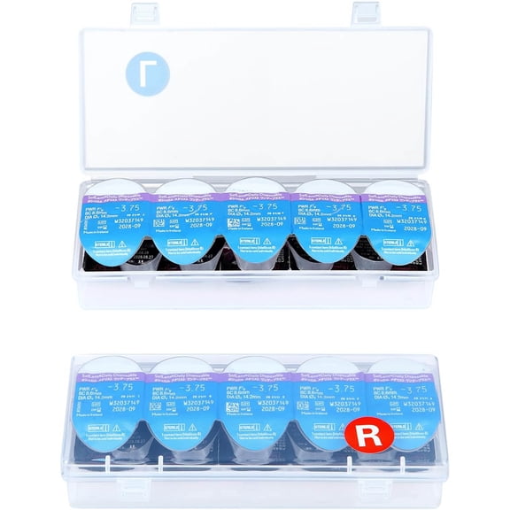 Colored Contact Lens Organizer Case, Portable Storage Box for Disposable Daily Lenses, All Brand Cosmetic Lens