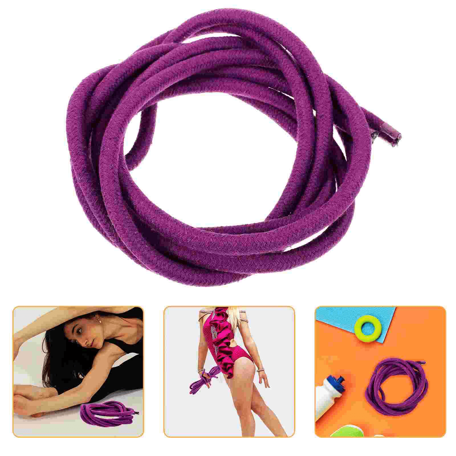 Colored Cotton Gymnastics Rope Rhythmic Training Jump Rope Portable Fitness Exercise Rope for Kids Adults Sports Training
