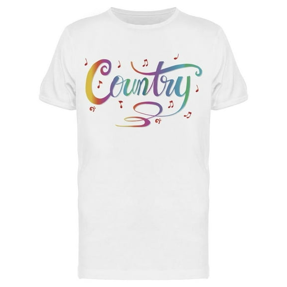 Colored Country Text T-Shirt Men -Image by Shutterstock, Male x-Large