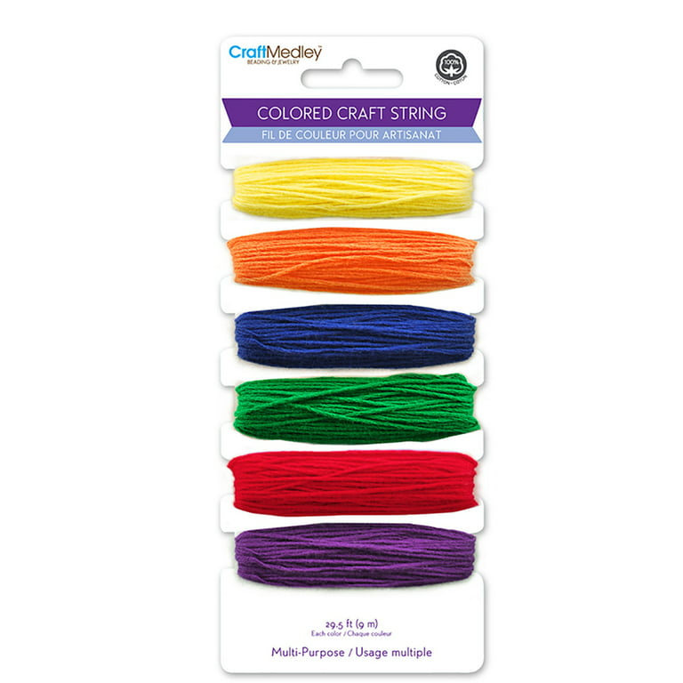 Colored Craft Thread String, Bright, 29.5-feet