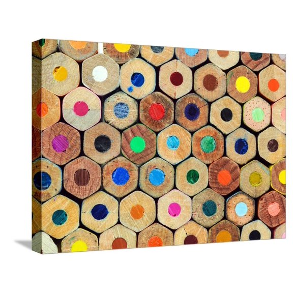 Colored Crayons Back Texture, Stretched Canvas Wall Art by Ovi M Sold by Art.Com