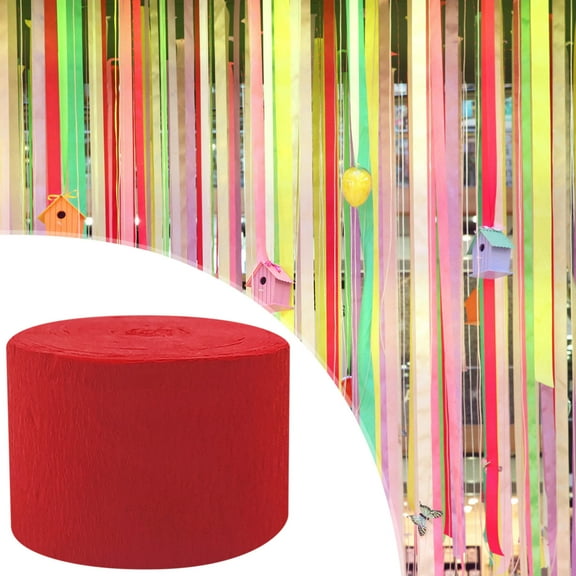 Colored Crepe Paper Roll - Bright DIY Craft Paper for Party Decorations, Streamers, Banners, and Festive Events, Versatile Craft Supply for Creative Projects, 1.8*982.5in, H