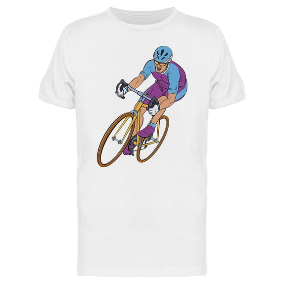 Colored Cyclist In Action T-Shirt Men -Image by Shutterstock, Male 3X-Large