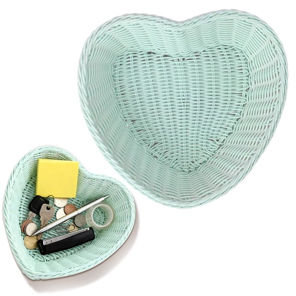 Colored Desktop Storage Basket Photo Shoot Prop Plastic Rattan Woven Basket