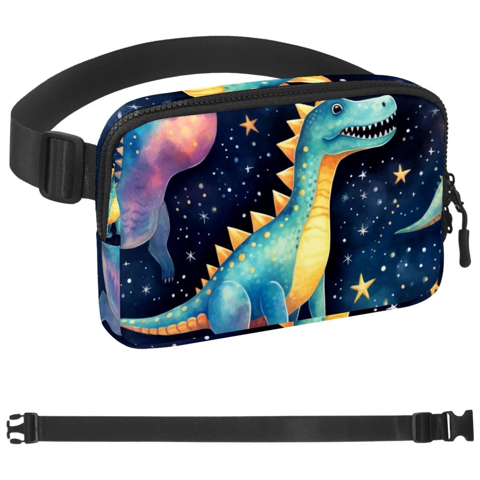 Colored Dinosaur CrossbodyPack for Men Women Belt Bag for Travel Colored Dinosaur CrossbodyPack for Men Women Belt Bag for Travel