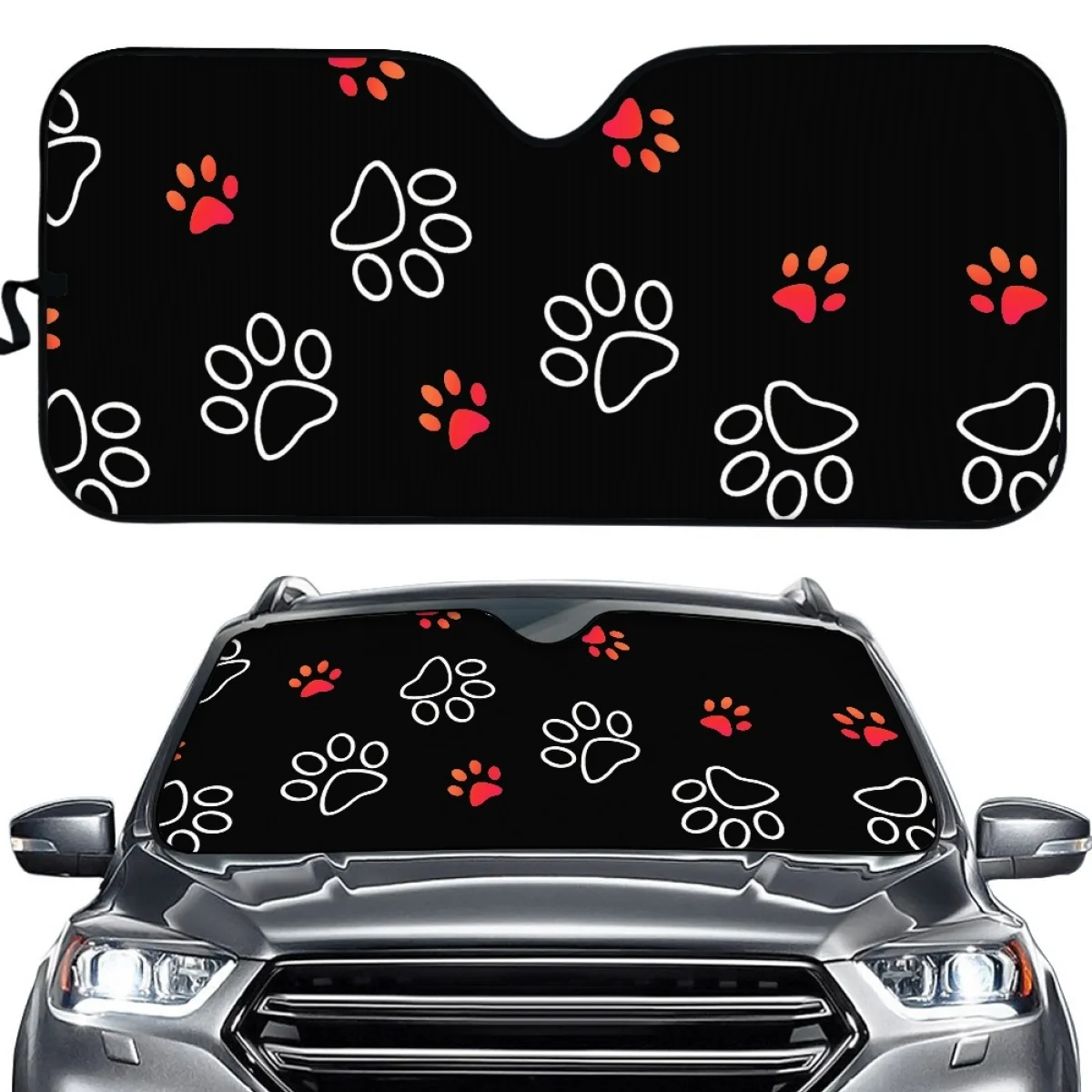 Colored Dog Paws Design Auto Sunshades Large Size Dirt-resistant Sun ...