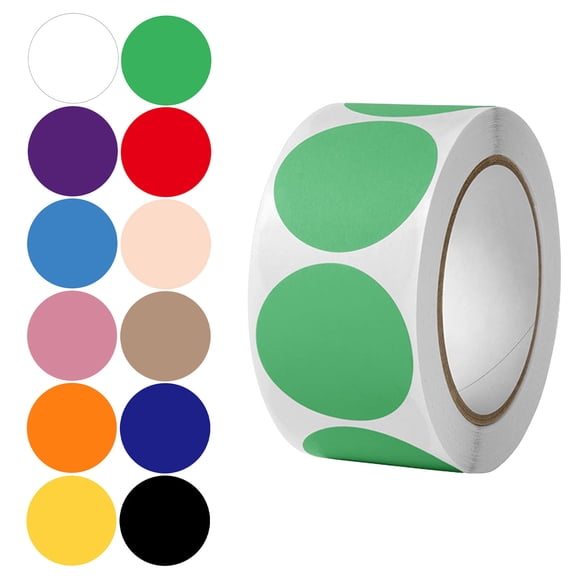Colored Dot Stickers 1 Inch Round Labels 500 Pack Roll – 12 ColorPaper Dots, Bright Color Coding Circles for Organization, Craft, Scrapbook, Decoration