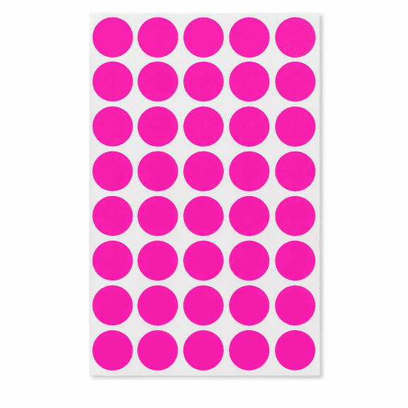 Colored Dot Stickers 19mm 3/4 inch in Neon Pink - 1000 Pack by Royal Green