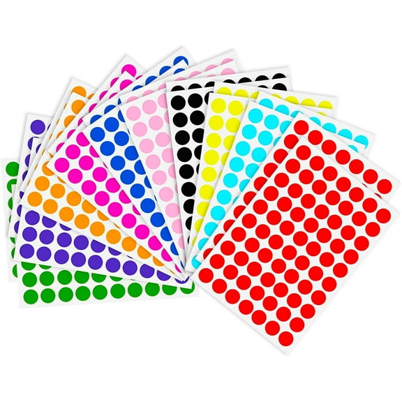 Colored Dot Stickers-2800 PCS Round Color Coding Labels-10 Color Circle Dot Stickers for Student ClassroomPapersMarketLibrary Book Labels