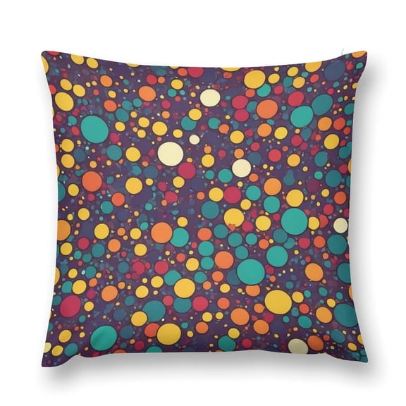 Colored Dots Pillow Covers, Square Soft Decorative Throw Pillowcases Short Plush Cushion Case Suitable for Sofa Bedroom Living Room Office Car Home Decor 24 "×24 "