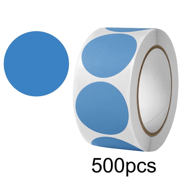 Colored Dots Stickers, 500-Pack 1-Inch Decorative Marking Labels, Adhesive Paper Craft Dots for Scrapbooking Gift Wrapping, Blue