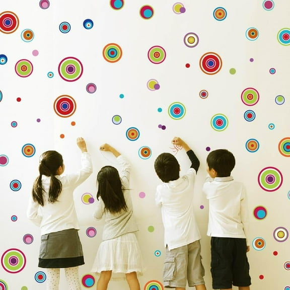 Colored Dots Wall Stickers Circle Wall Decal 162PCS Colorful Polka Dot Wall Decor for Bedroom Living Room Classroom Playroom Decor Peel and Stick Vinyl Wall Stickers