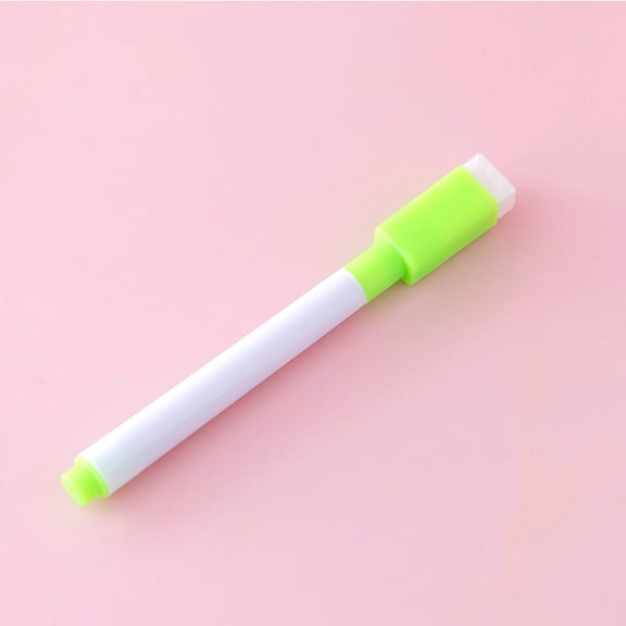 Colored Dry Erase Markers - Whiteboard Markers with Built-in Eraser - Fine Point Erasable Pens - Office Supply - Green