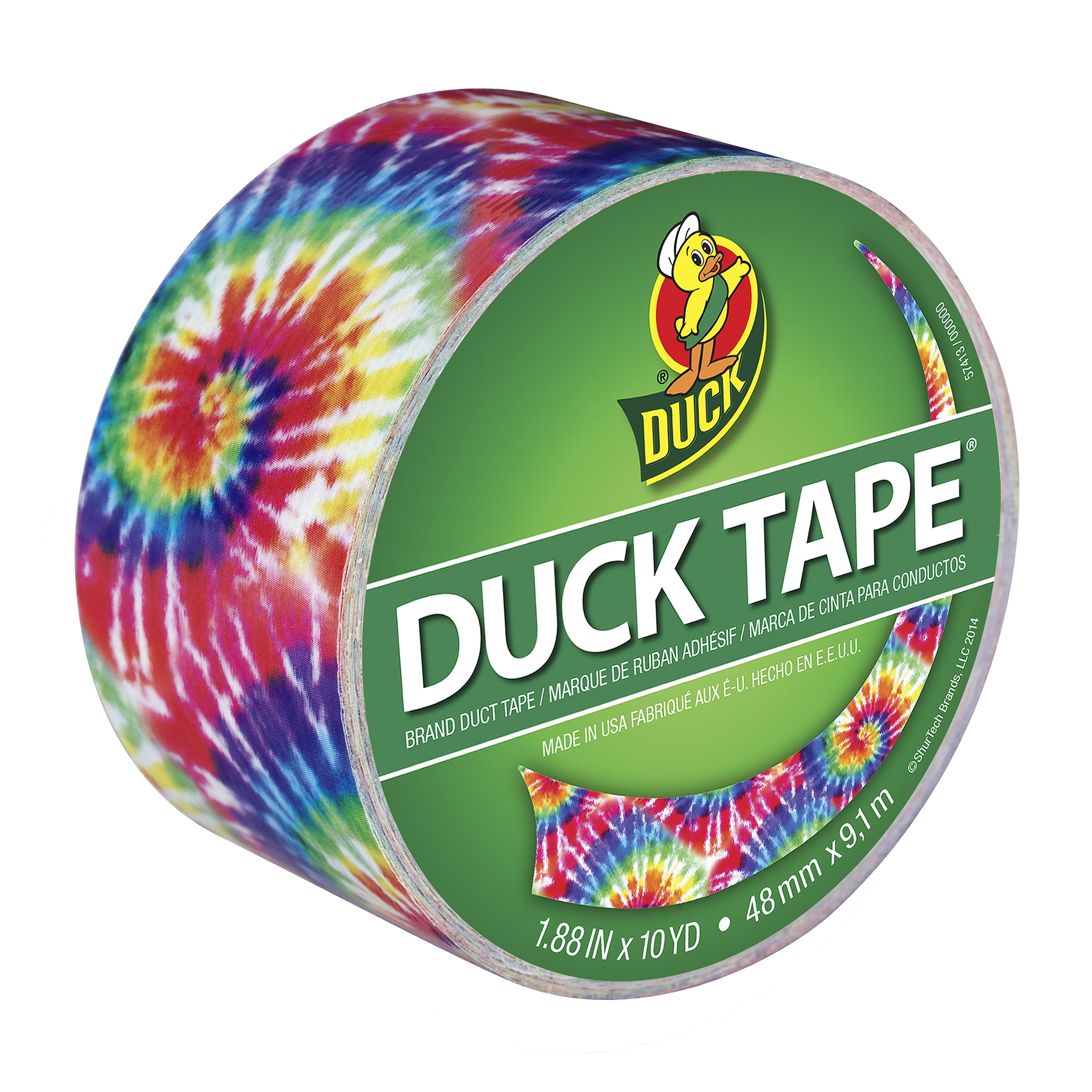 Colored Duct Tape, 3" Core, 1.88" X 10 Yds, Multicolor Love Tie Dye | Bundle of 5 Rolls