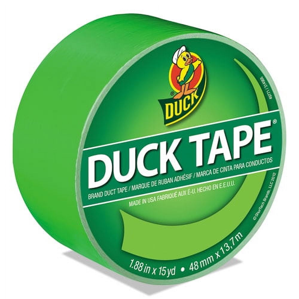 Colored Duct Tape, 3" Core, 1.88" X 15 Yds, Neon Green | Bundle of 10 Rolls