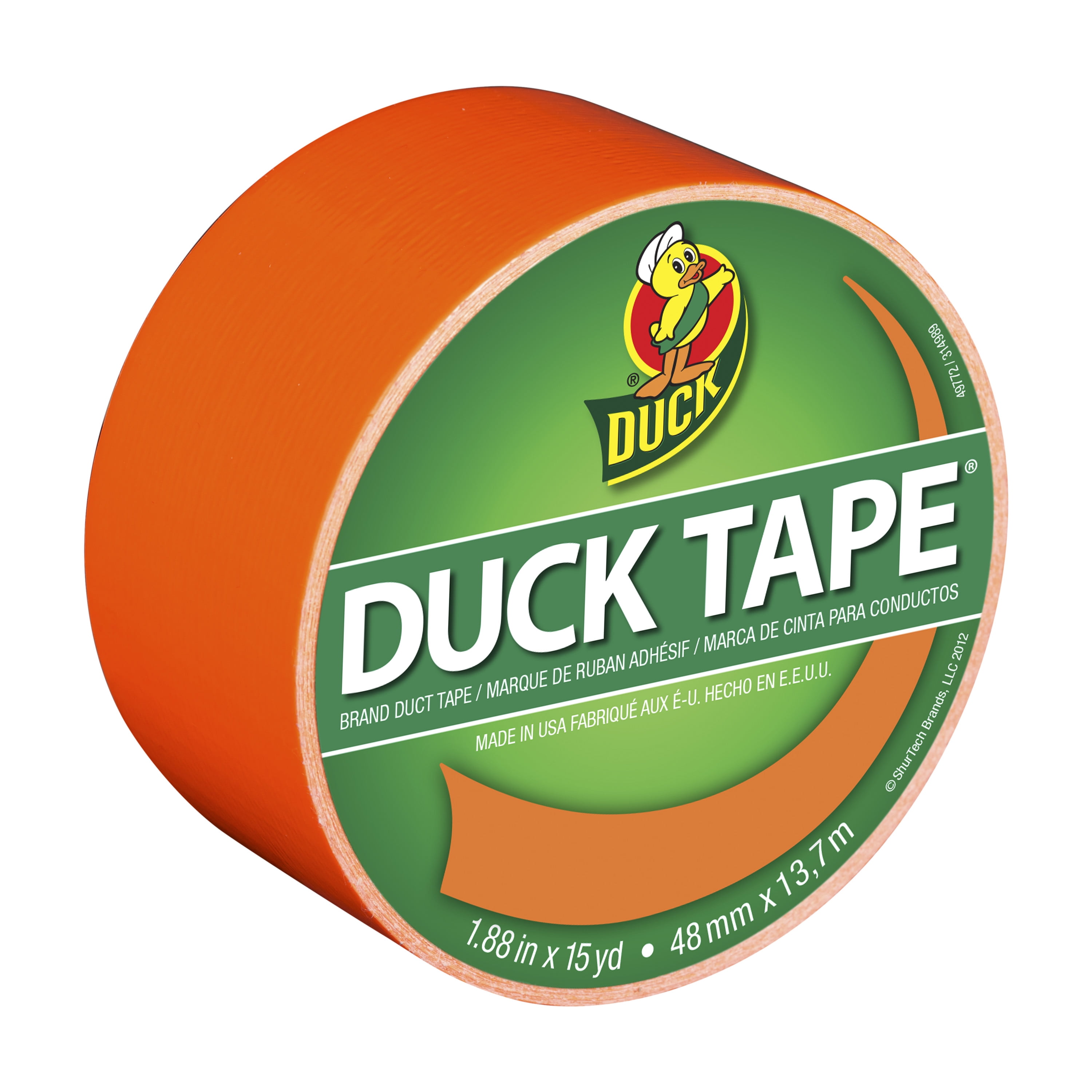 Colored Duct Tape, 3" Core, 1.88" X 15 Yds, Neon Orange | Bundle of 5
