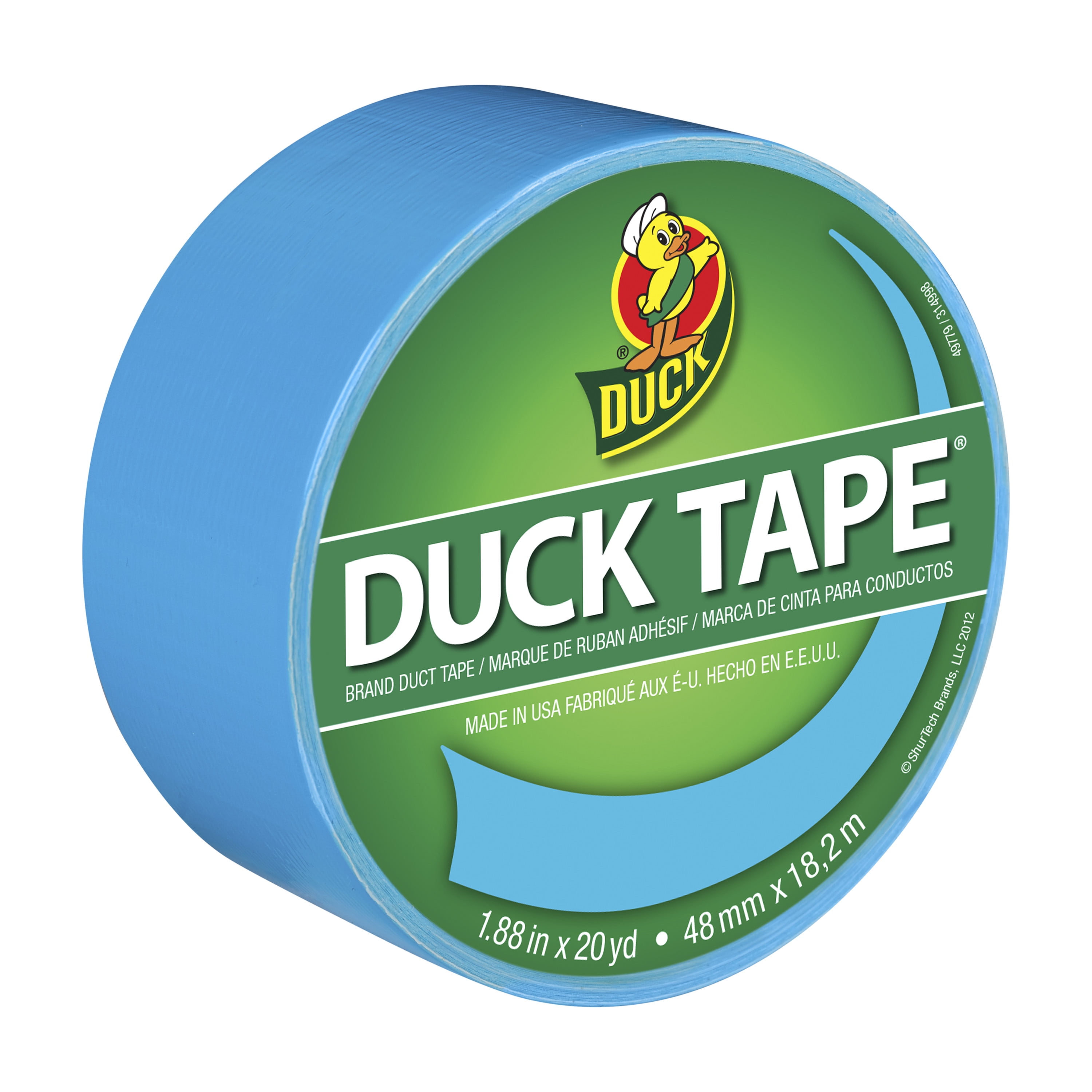 Colored Duct Tape, 3" Core, 1.88" X 20 Yds, Electric Blue | Bundle of 5 Rolls