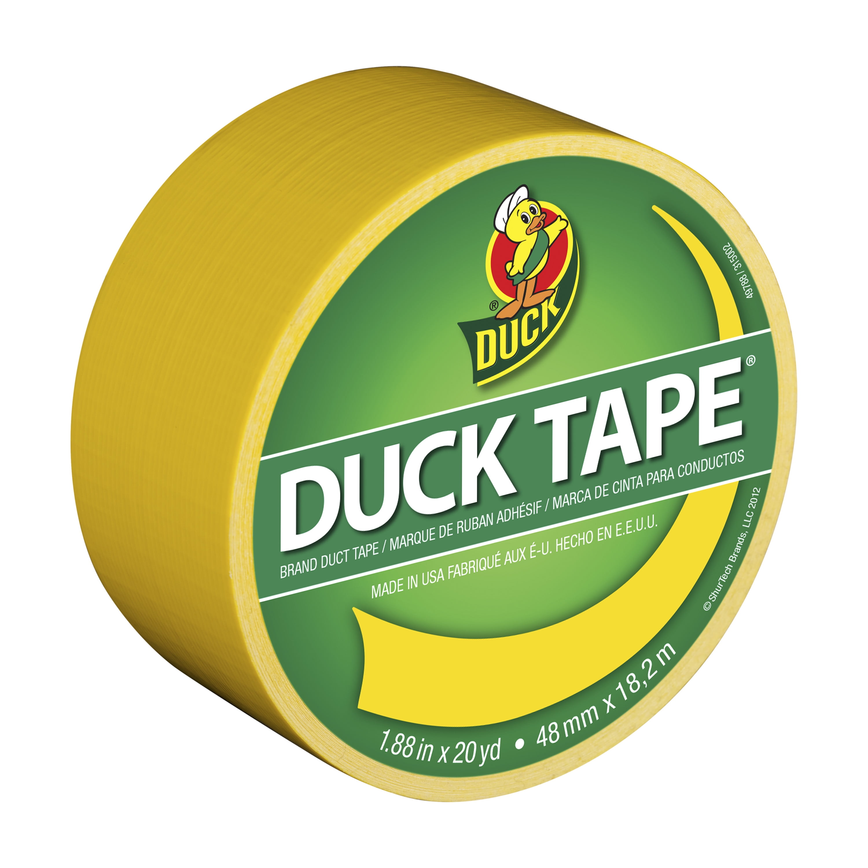 Colored Duct Tape, 3" Core, 1.88" X 20 Yds, Yellow | Bundle of 5 Rolls
