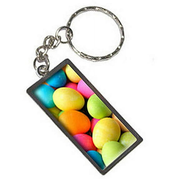 Colored Easter Eggs Keychain Key Chain Ring