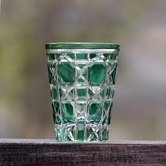 Colored Edo KirikEdo Kiriko Whisky Cup Hand-blown and Hand-carved Pink Crystal Glass with Exquisite Gift Box And Precise Packaging
