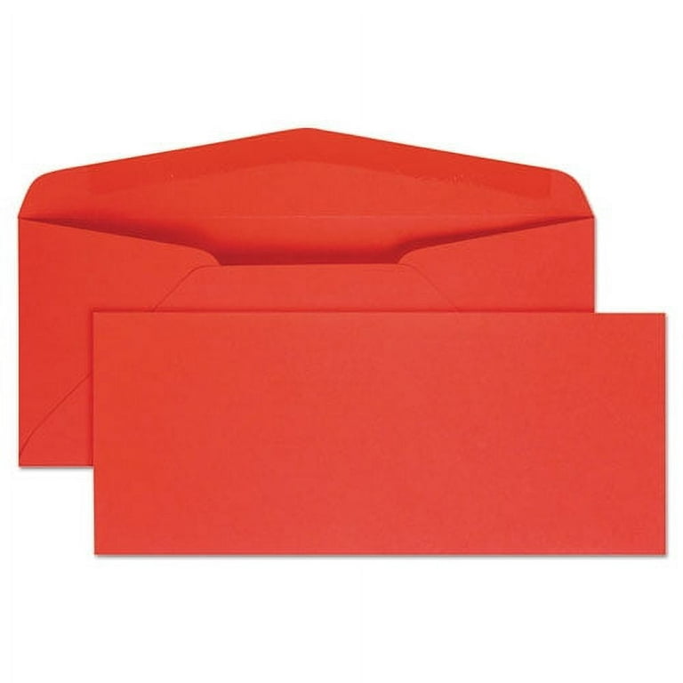 Colored Envelope, #10, Commercial Flap, Gummed Closure, 4.13 x 9.5, Red, 25/Pack Colored Envelope, #10, Commercial Flap, Gummed Closure, 4.13 x 9.5, Red, 25/Pack