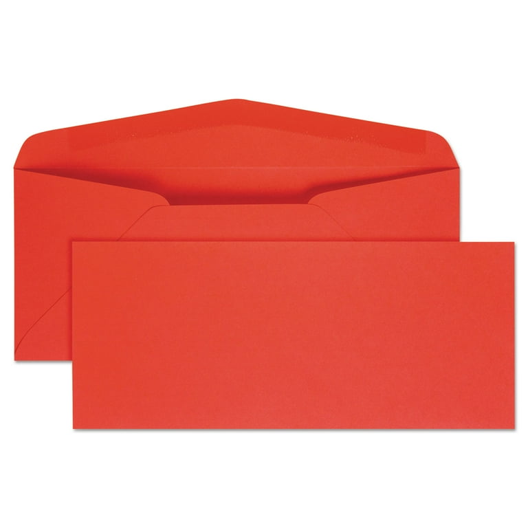 Colored Envelope, #10, Commercial Flap, Gummed Closure, 4.13 x 9.5, Red, 25/Pack Colored Envelope, #10, Commercial Flap, Gummed Closure, 4.13 x 9.5, Red, 25/Pack