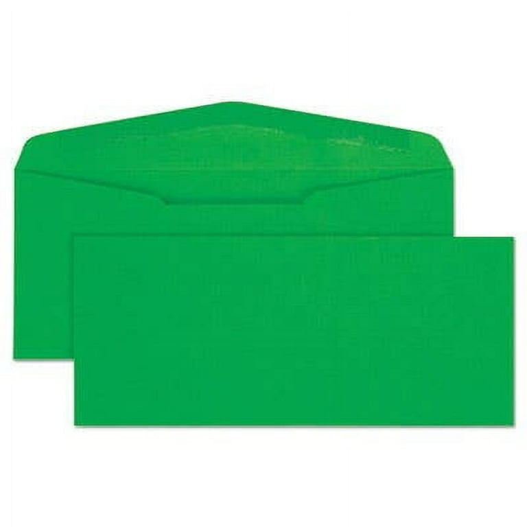 Colored Envelope, #10, Commercial Flap, Gummed Closure, 4.13 x 9.5, Green, 25/Pack Colored Envelope, #10, Commercial Flap, Gummed Closure, 4.13 x 9.5, Green, 25/Pack