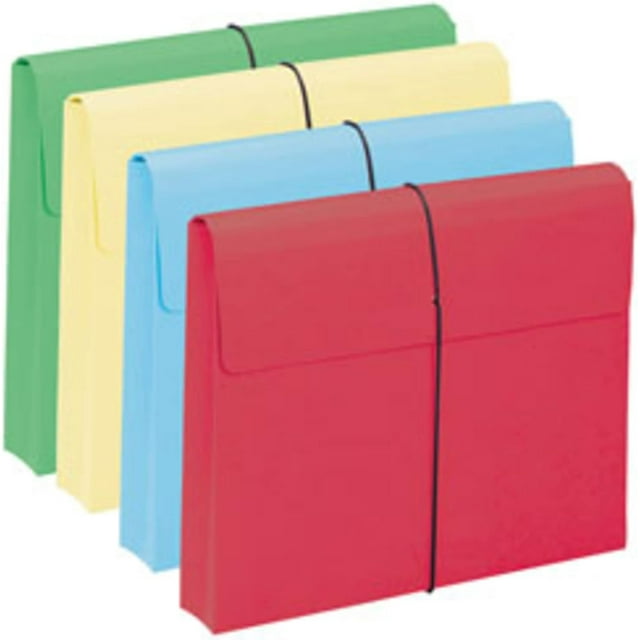Colored expanding file wallet with flap and cord closure 2 expansion