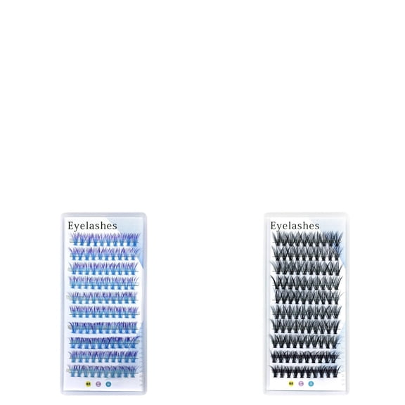 Colored Eyelash Clusters Curly Eyelashes Blue Colors Eyelashes Natural Wispy Mixed Length Eyelash Pack Soft False Eyelashes Glitter Eyelashes 16mm Clusters Wispy Eyelashes 17mm Glitter Extensions